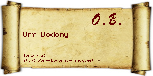 Orr Bodony névjegykártya